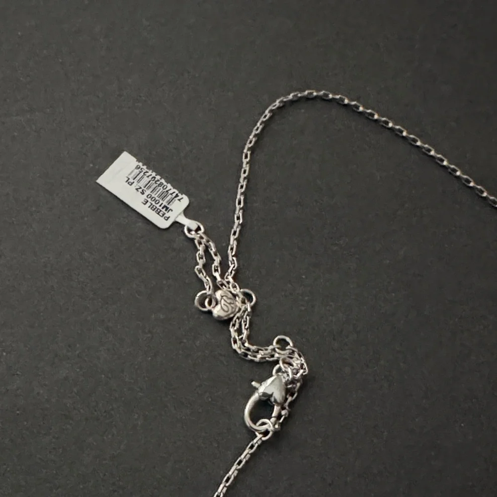 New Brighton Silver Textured Heart Pendant Necklace - Picture 3 of 5